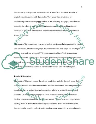 The effect of visual obstructions on the sexual behaviour of guppies