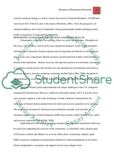 Emergency Management Paramedic