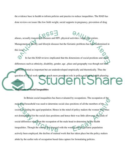 Debates in Contemporary Health in the UK - a Socioeconomic Perspective