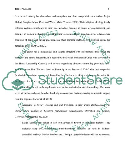 The Taliban and Current Homeland Security Policies Towards Terrorism