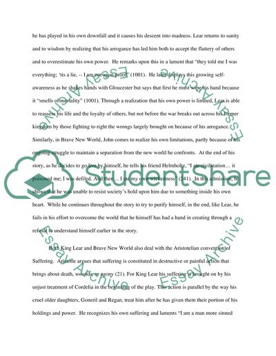 Aristotelian Conventions of Tragedy in King Lear and Brave New World