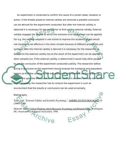The Threats to Internal Validity