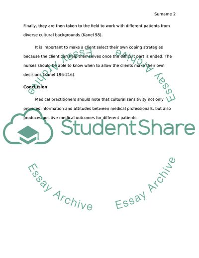 The Stages of Culturally Sensitive