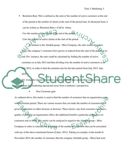 Mize Company - Expecting Changes in Terms of Customer Gain, Churn Rate, and Retention Rates