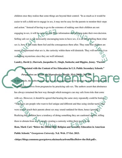 Sex Education Annotated Bibliography Example Topics And Well Written Essays 750 Words