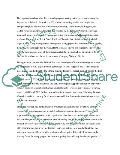 Primark faces inquiry over use of illegal labour Research proposal