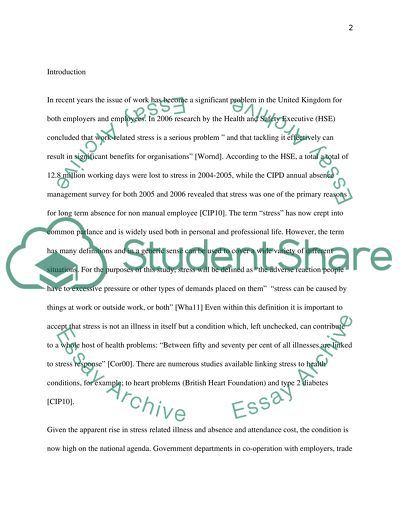 The Effects of Work-Related Stress and Working in a Call Centre