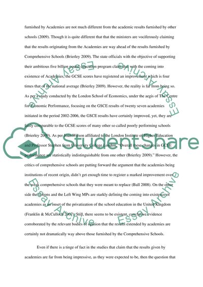 An Investigation into the Rise of Academies and the Decline of Comprehensive Schools