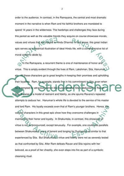 Ramayana and Shakuntala: A Comparison