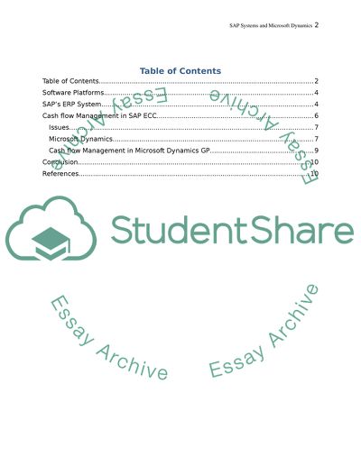 Comparison between SAP System and Microsoft Dynamics Project Description