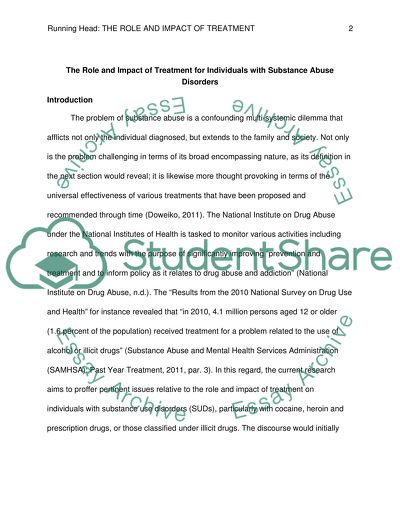 The Role & Impact of Treatment for Individuals with Substance Use Disorders