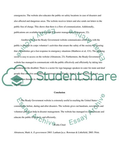 Effectiveness And Efficiency Of Government Website