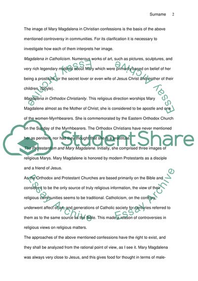 Mary Magdalena: A Controversial Religious Character