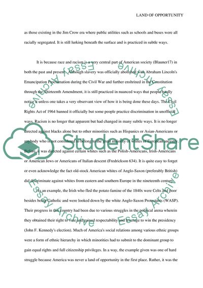 America as the Land of Opportunity Where Anyone Can Achieve Upward Intergenerational Mobility