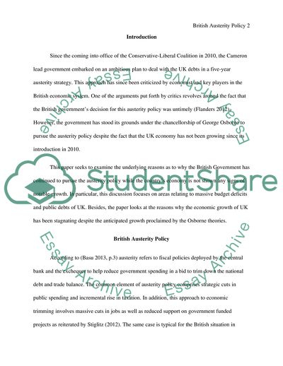 Why Is the British Government Pursuing a Policy of Austerity While the Economy Is Not Growing