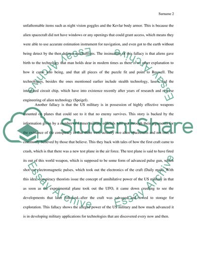 Fallacies and conspiracy theories, Roswell UFO incident