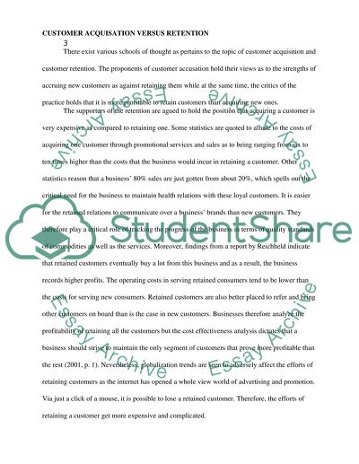 Customer Aquisation Versus Retention