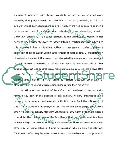 The Importance of Authority in the Military