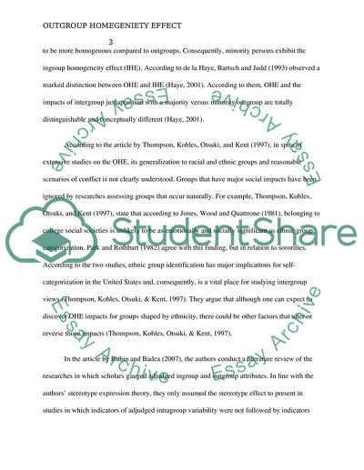 Outgroup Homogeneity Effect Research Paper Example | Topics and Well ...