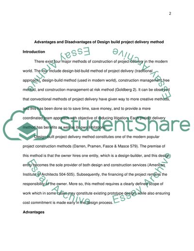 Advantages and Disadvantages of Design Build Project Delivery Method