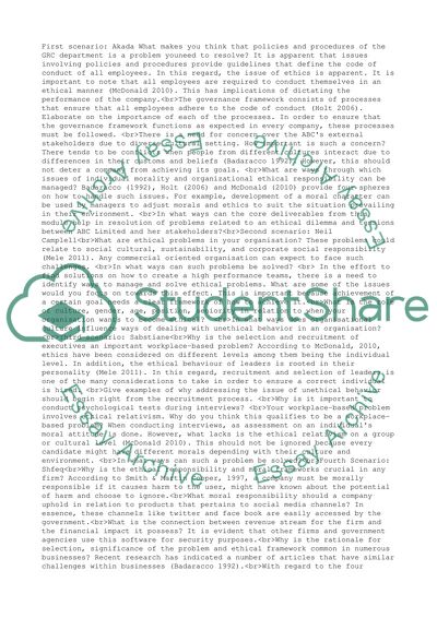 Code of Conduct and Governance Framework