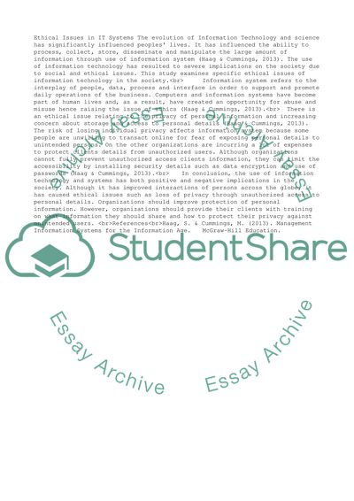 Ethical Issues in IT Systems