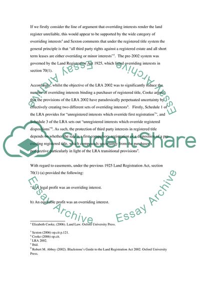 The Statutory Provisions in the Land Registration Act