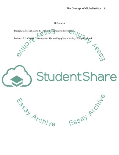 The Concept of Globalization