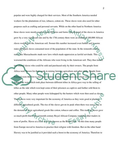 The explotation of slavery from colonial times to 1877