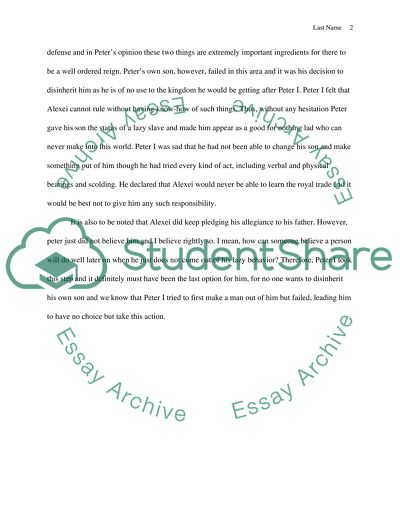 Peters Declaration to Alexei