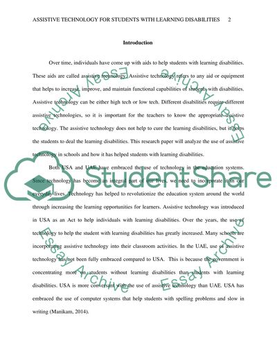 Assistive Technology for Students with learning disability