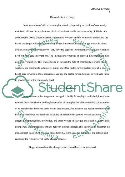 Organizational Change Effort