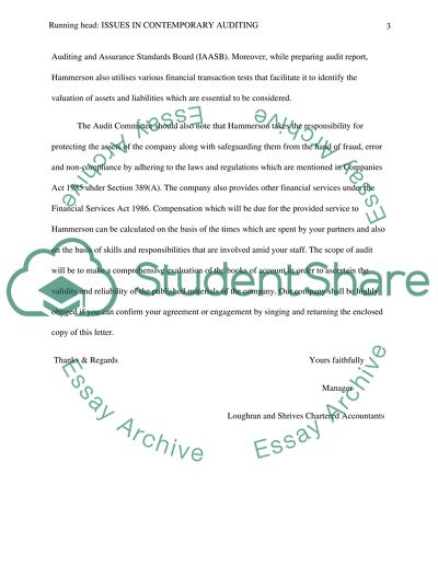 Issues in Contemporary Auditing