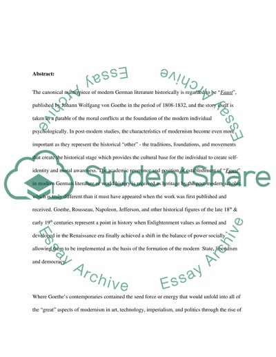 The Historical and Psychological Characteristics of German Modernism