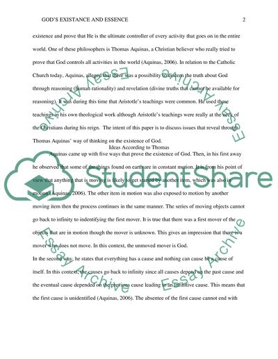 Gods Existence and Essence Philosophical Theory