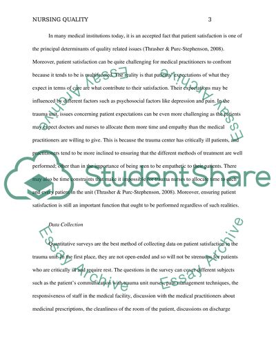 Nursing Quality: Trauma Divisions