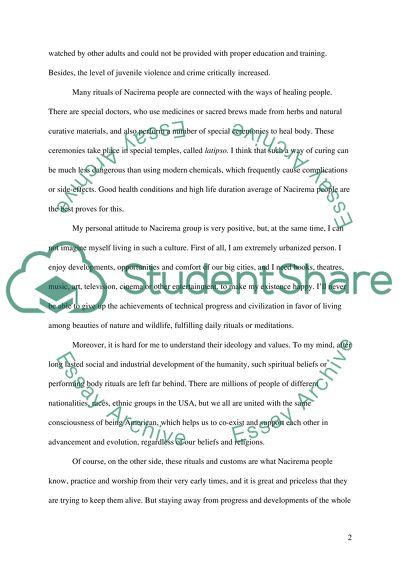 Nacirema People and Their Rituals