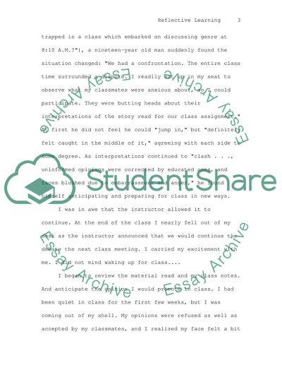 Learning Styles Journal: Reflective Learning