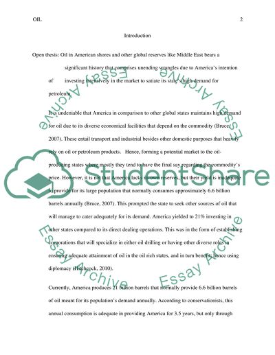 Oil in American Shores and Its Accessibility