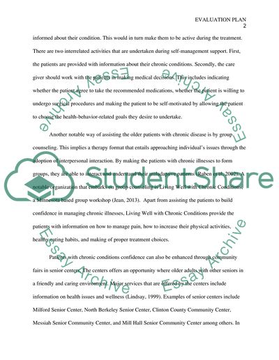 Evaluation Plan for Treatment of Adults