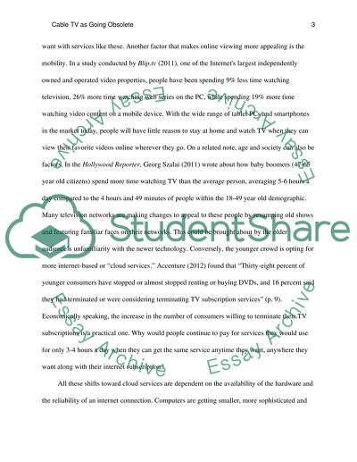 Cable TV as Going Obsolete