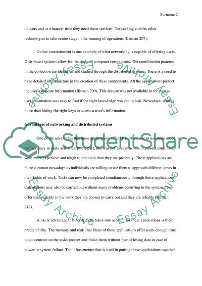 Networking and Distributed Systems
