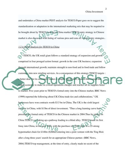 UK Investment in China