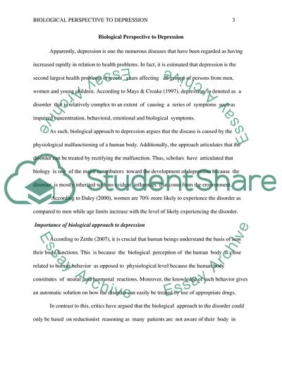 Biological Perspective to Depression