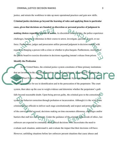 Criminal Justice Decisions Making Dilemmas, Challenges and Barriers