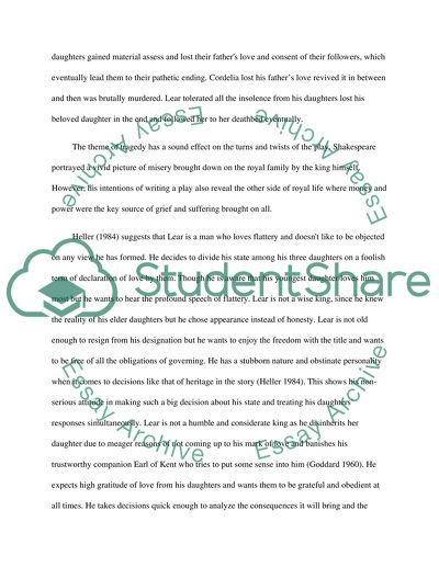 King Lear: Analysis of Lears Character and Role in the Play