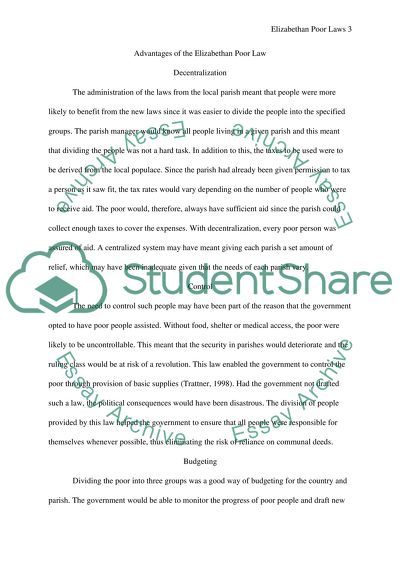 Elizabethan Poor Laws