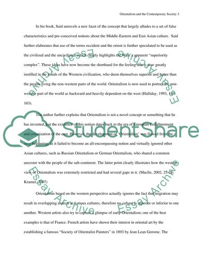 The Notion of Orientalism and the Contemporary Society