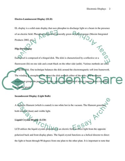 Different Types of Electronic Displays