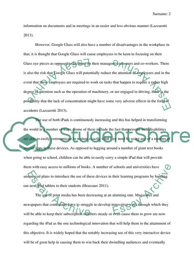 Technological Innovations: Google Glass and iPads